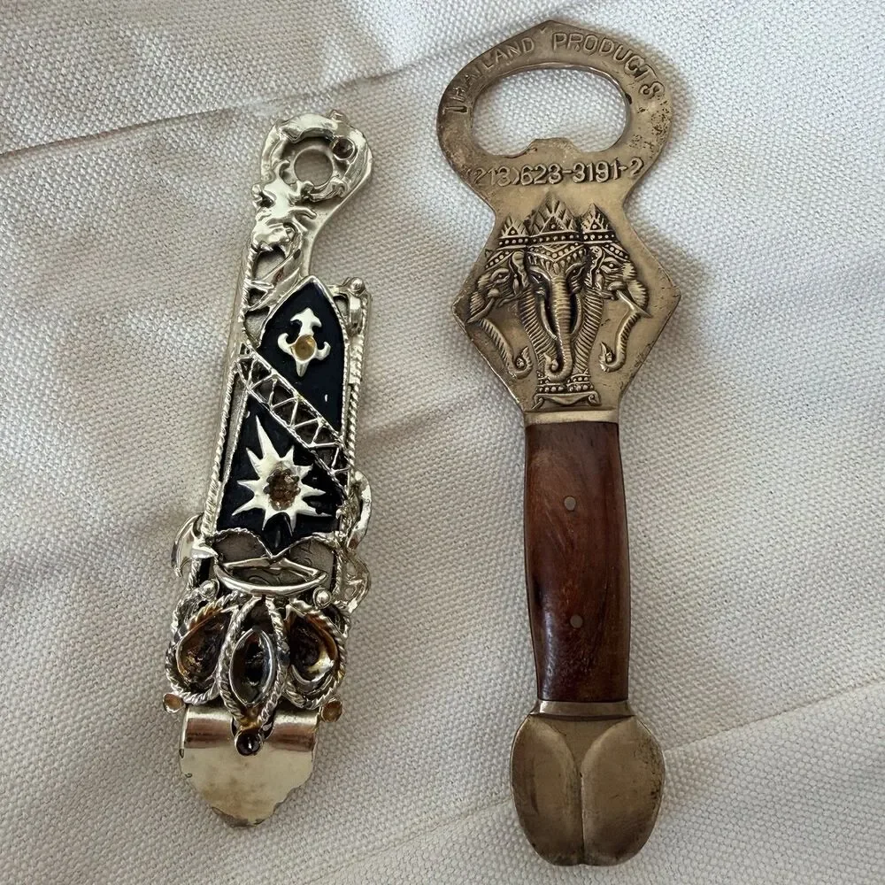 Vintage Bottle Openers Lot | Vaughan USA 58 Stamped + Thailand Brass Ganesha